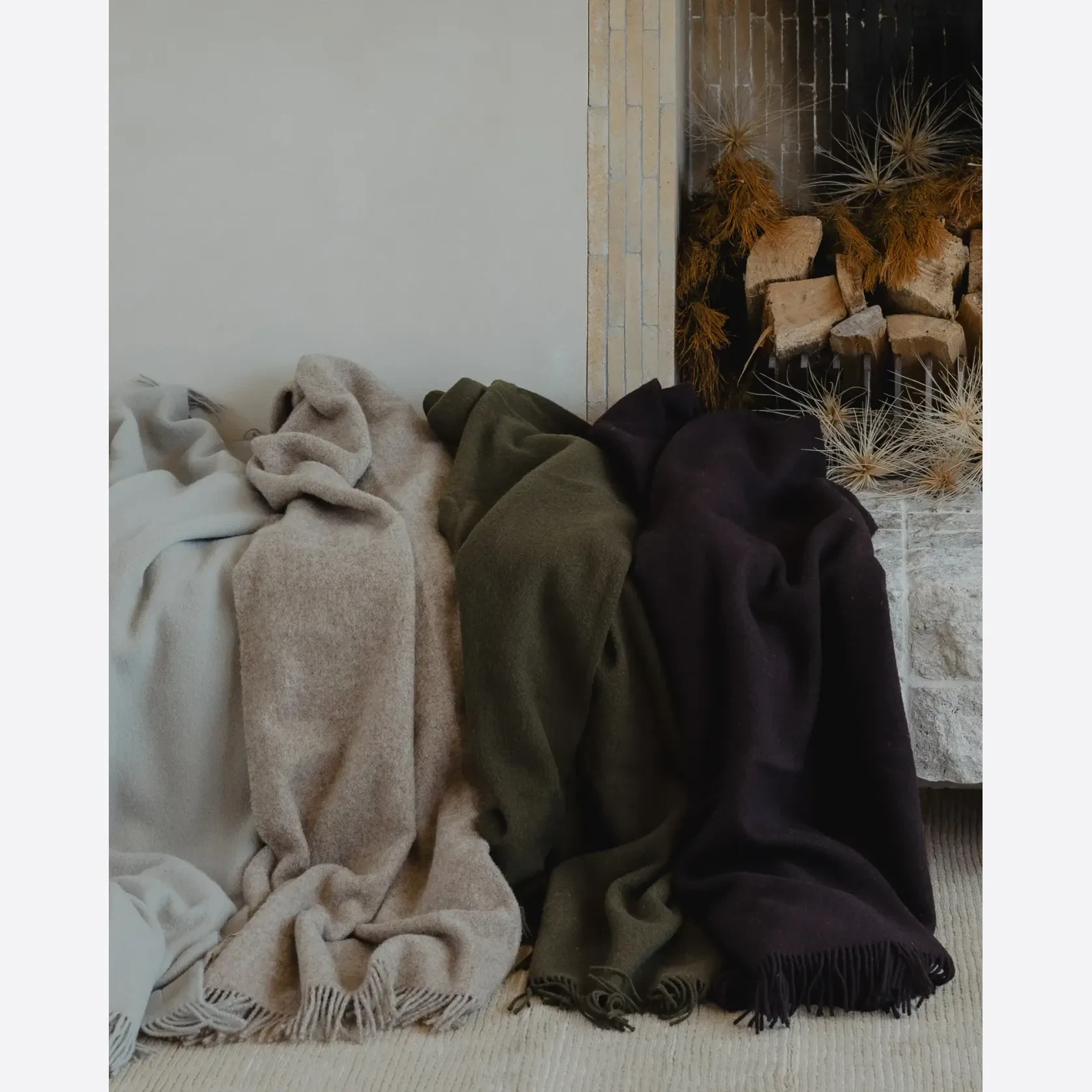 Weave Home Nevis Throw Blanket - Blackberry | NZ Lambswool gallery detail image