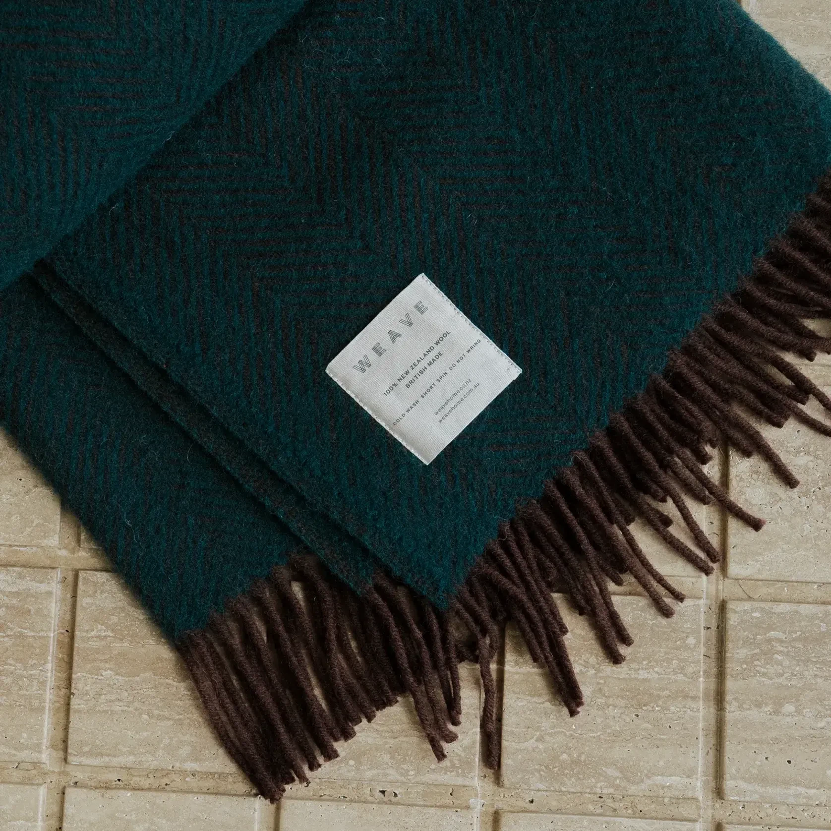 Weave Home Lerwick Throw Blanket - Hunter | NZ Wool gallery detail image