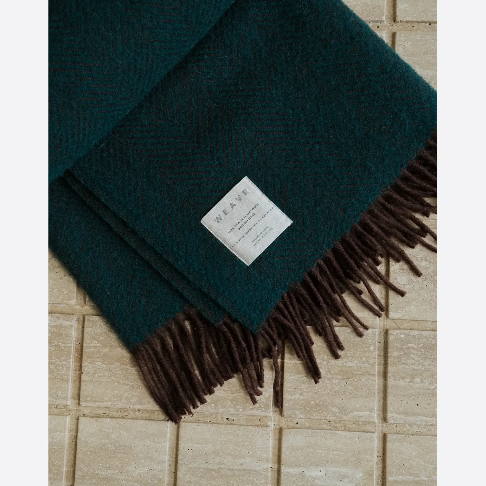 Weave Home Lerwick Throw Blanket - Hunter | NZ Wool gallery detail image