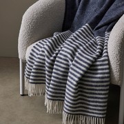 Weave Home Catlins Throw - Navy | 100% Wool Throw Blanket gallery detail image