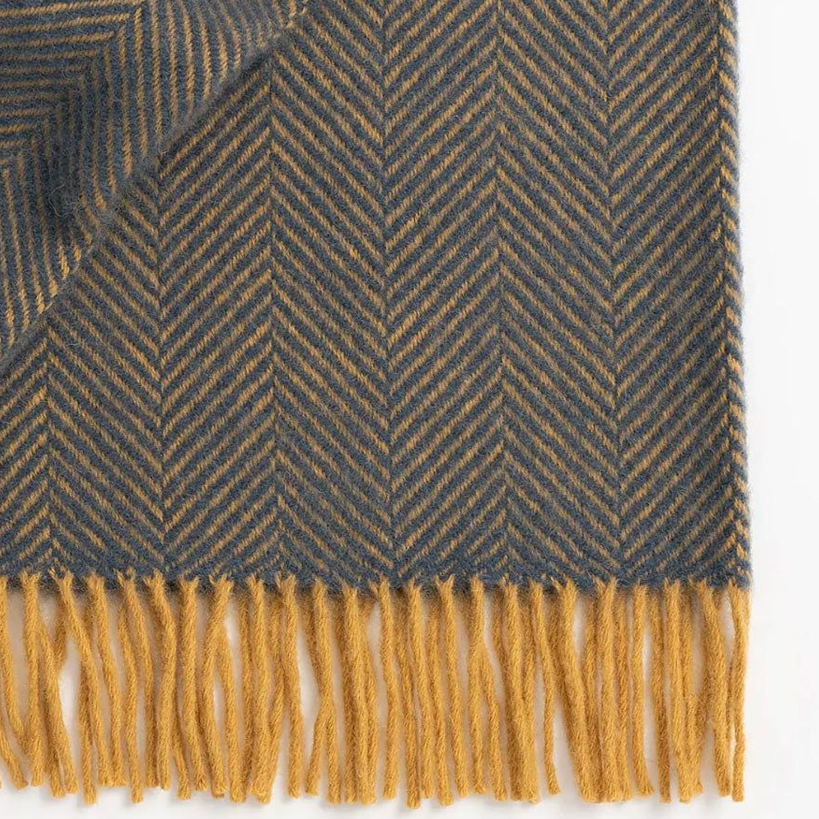 Weave Home Lerwick Throw Blanket - Navy | 100 % Wool gallery detail image