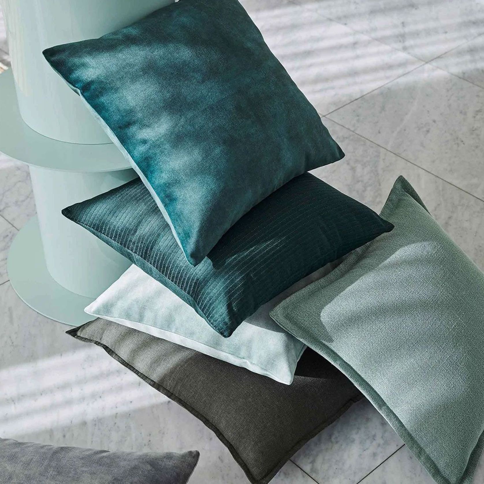 Weave Home Ava Velvet Cushion - Emerald | 50 x 50cm gallery detail image