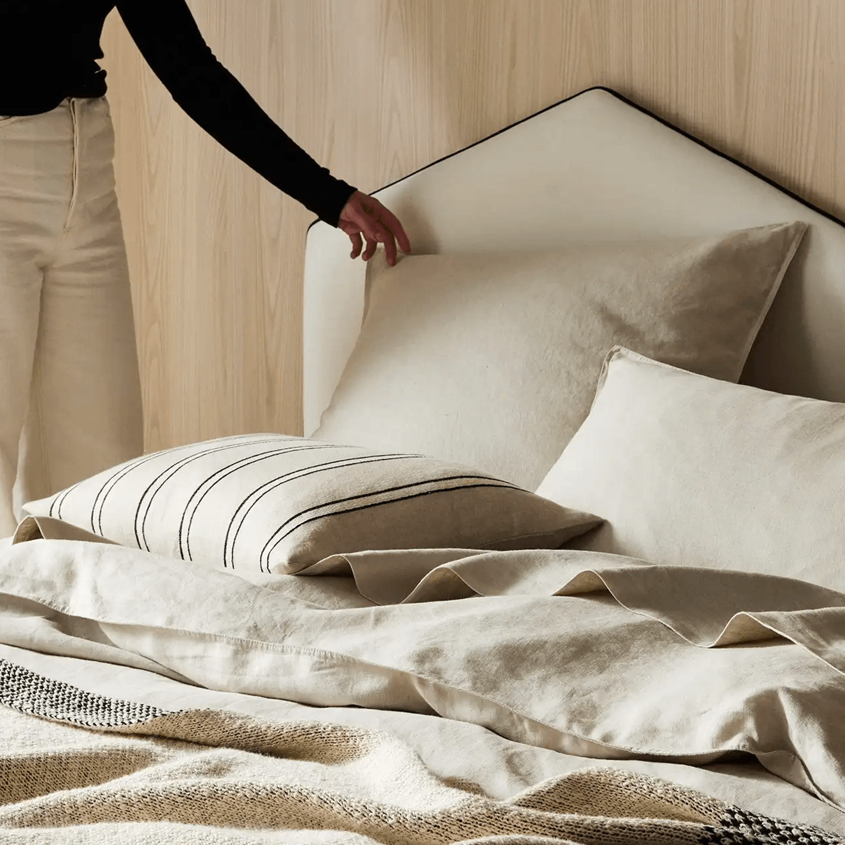 Ravello Linen Flat Sheet - Bone | Weave Home Bed Linen gallery detail image