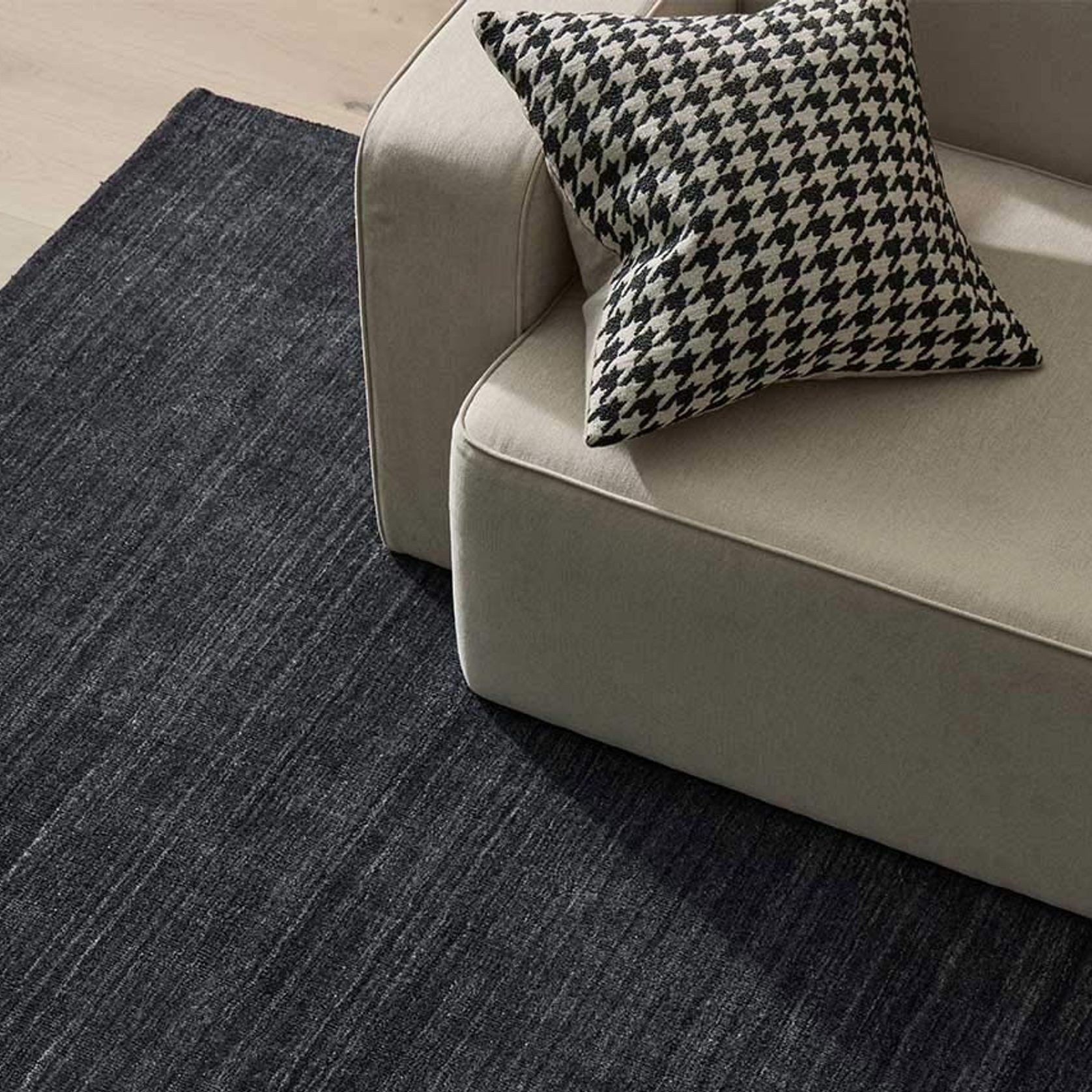 Weave Home Giovanni Cushion - Midnight | Bouclé Houndstooth gallery detail image