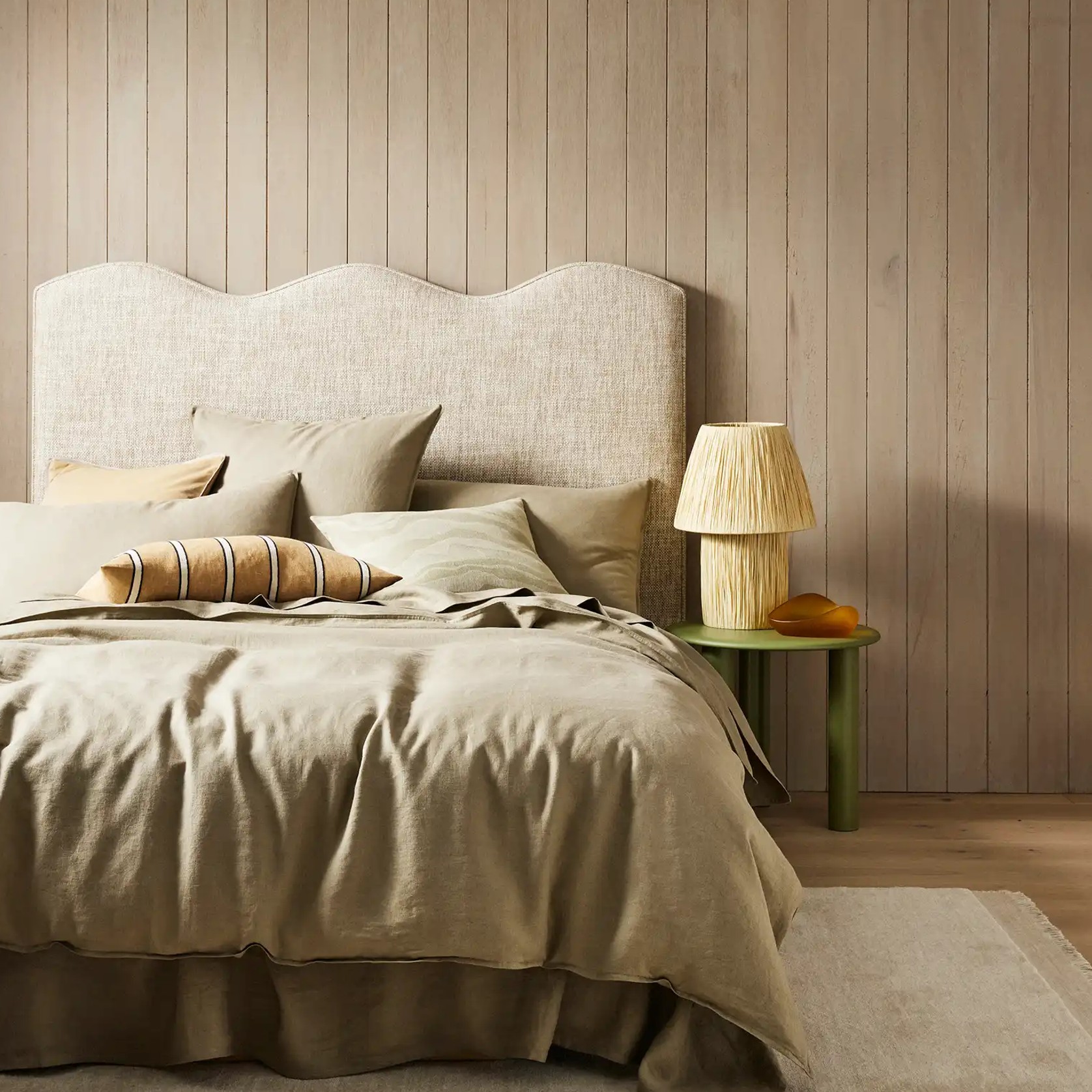Weave Home Vinnie Striped Cushion - Manuka | Square and Lumbar gallery detail image