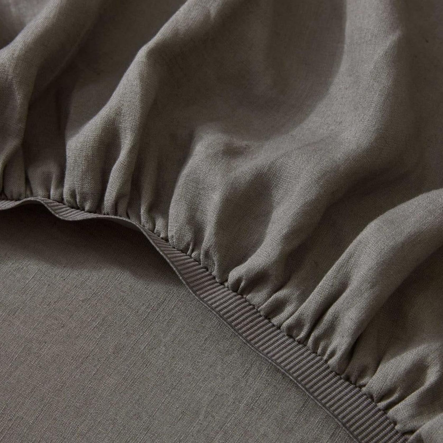 Ravello Linen Fitted Sheet - Charcoal | Weave Home gallery detail image