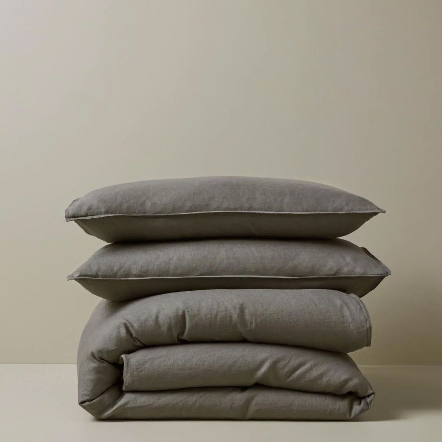 Ravello Linen Quilt Cover - Charcoal | Weave Home gallery detail image