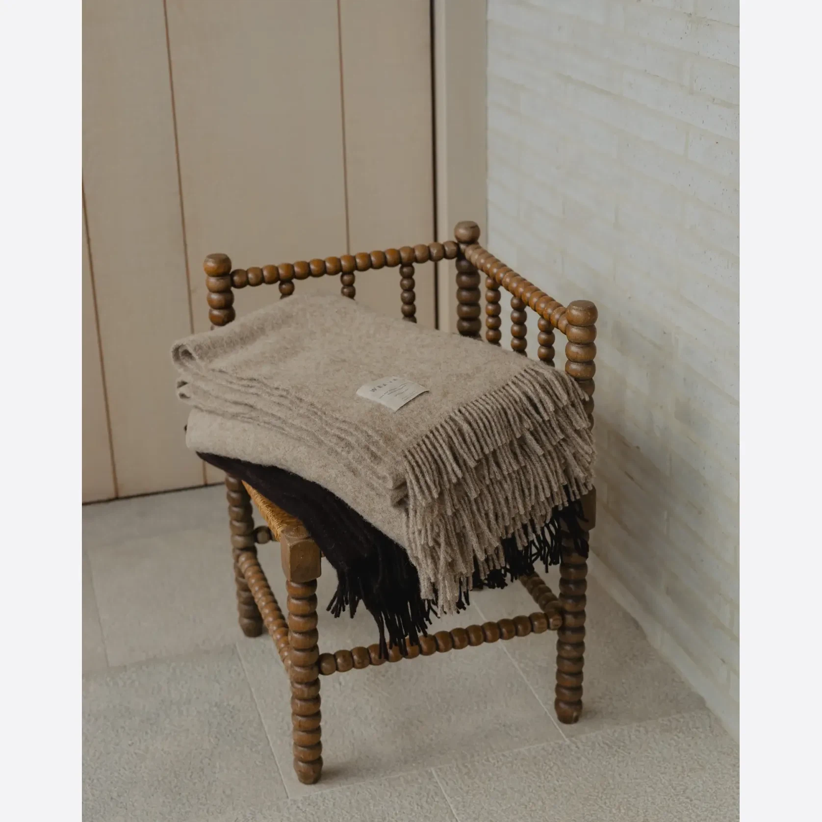 Weave Home Nevis Throw Blanket - Oak | NZ Lambswool gallery detail image