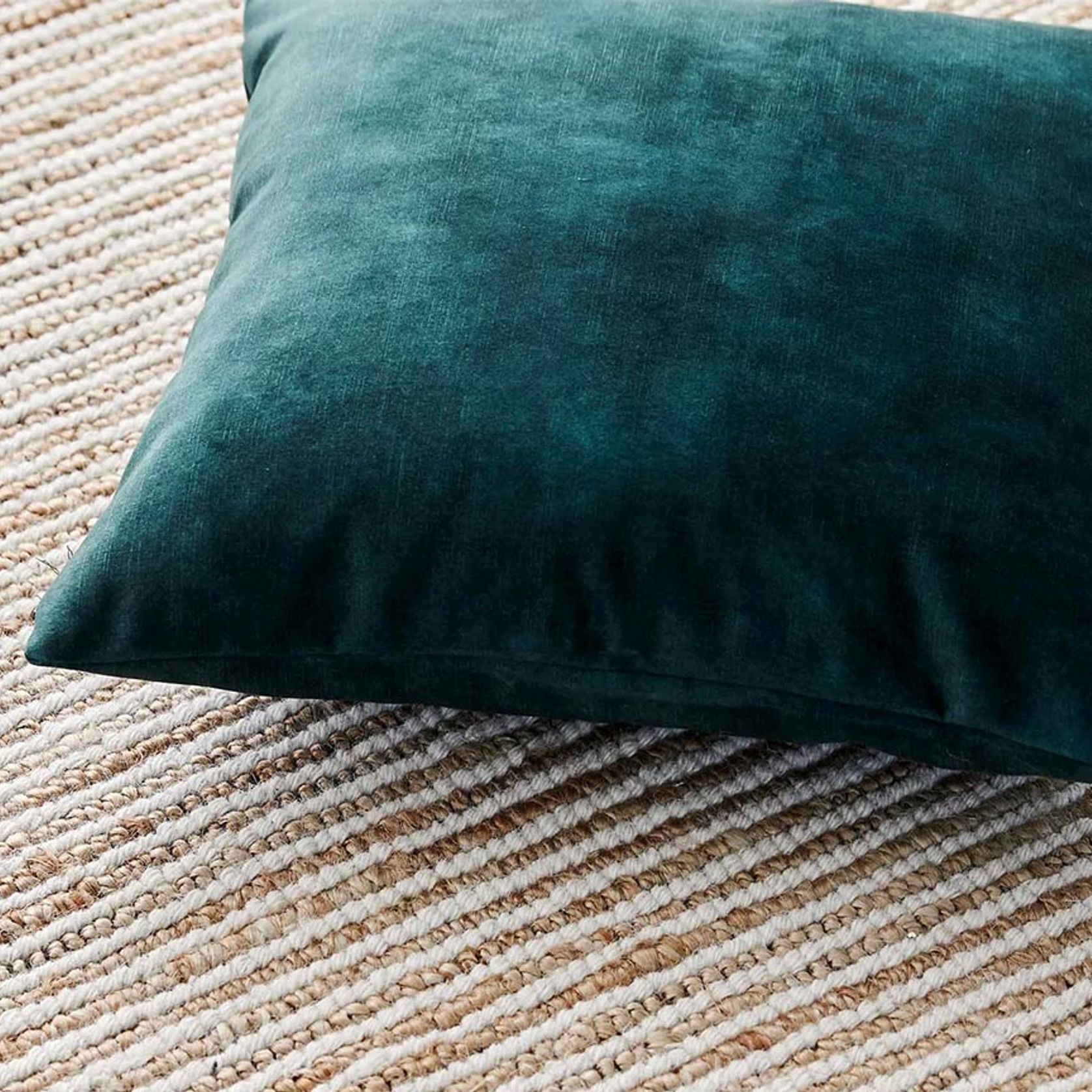 Weave Home Ava Velvet Cushion - Emerald | 50 x 50cm gallery detail image