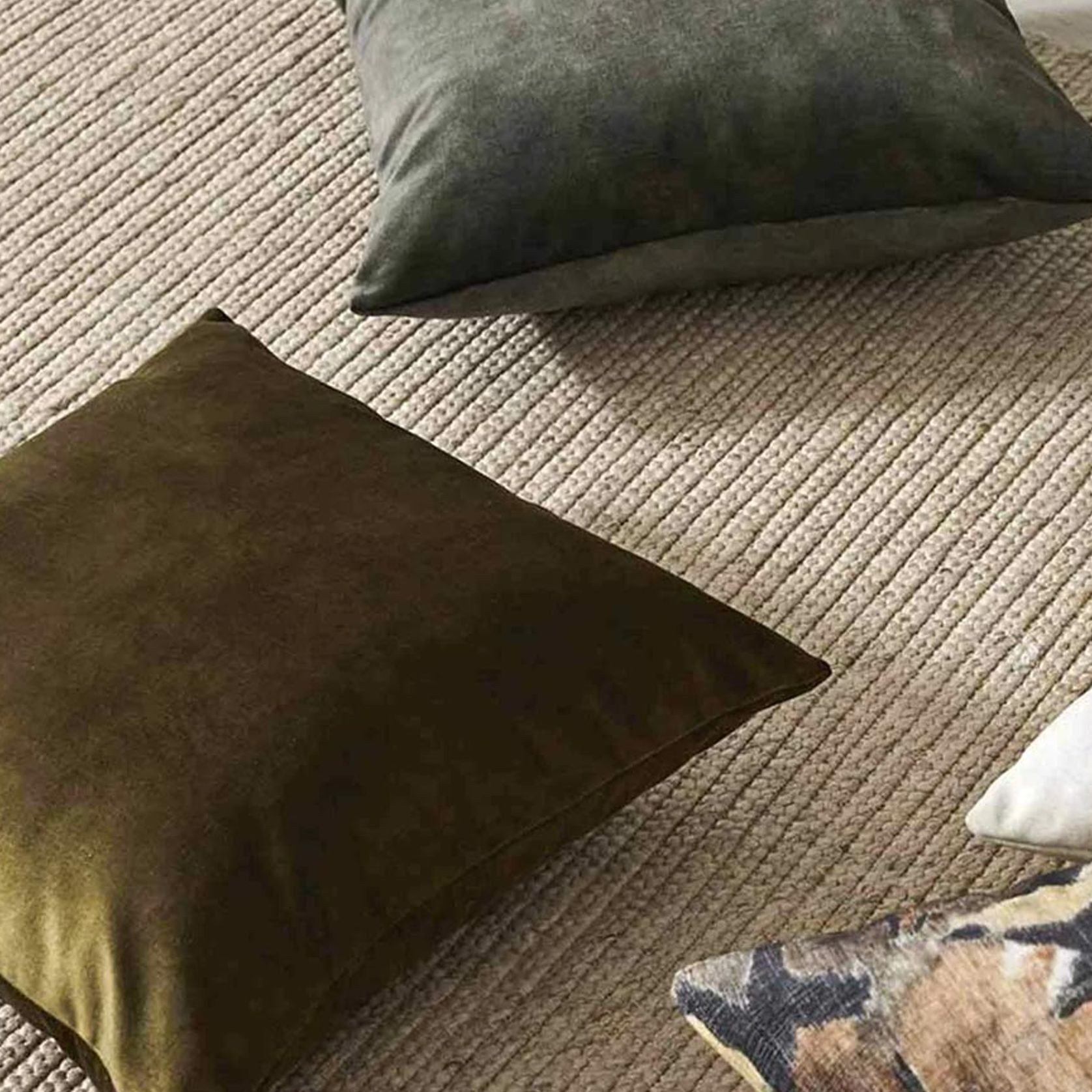 Weave Home Ava Velvet Cushion - Moss | 50 x 50cm gallery detail image