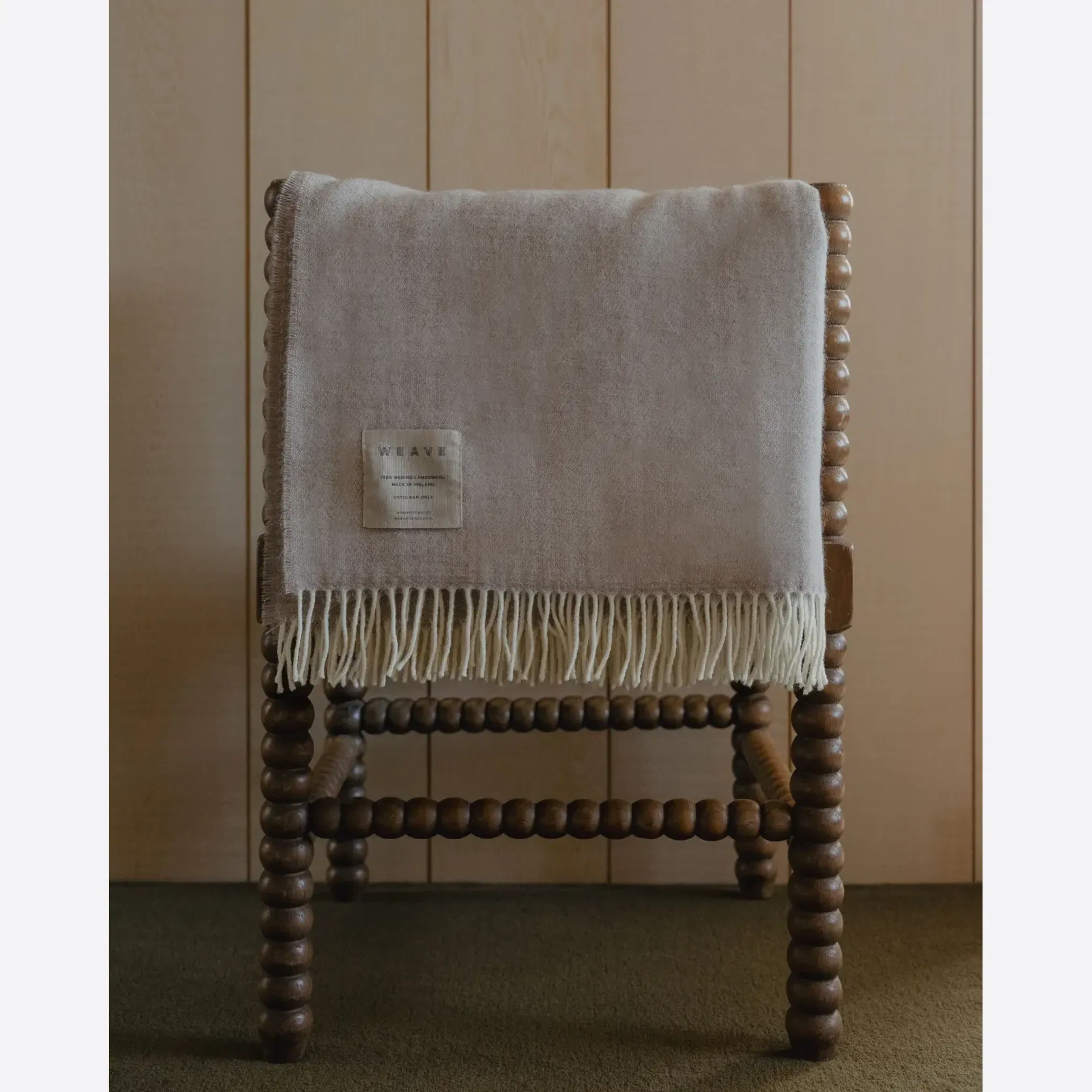 Weave Harris Merino Lambswool Throw - Natural gallery detail image