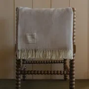 Weave Harris Merino Lambswool Throw - Natural gallery detail image