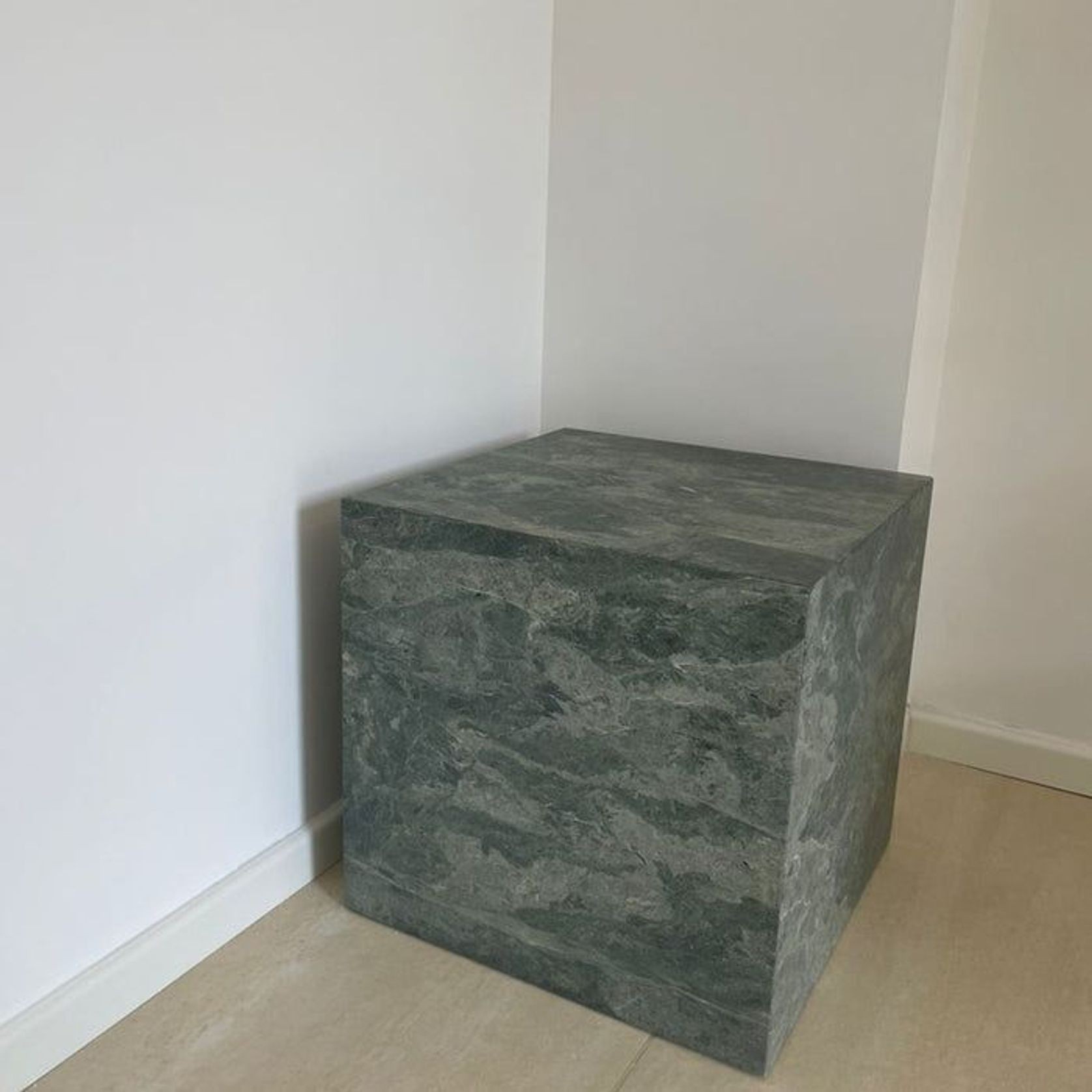Cube Side Table - Green Marble | Natural Stone Co. gallery detail image