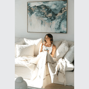 Ruanui Station Lambswool Throw -  Waitoka White & Brown gallery detail image