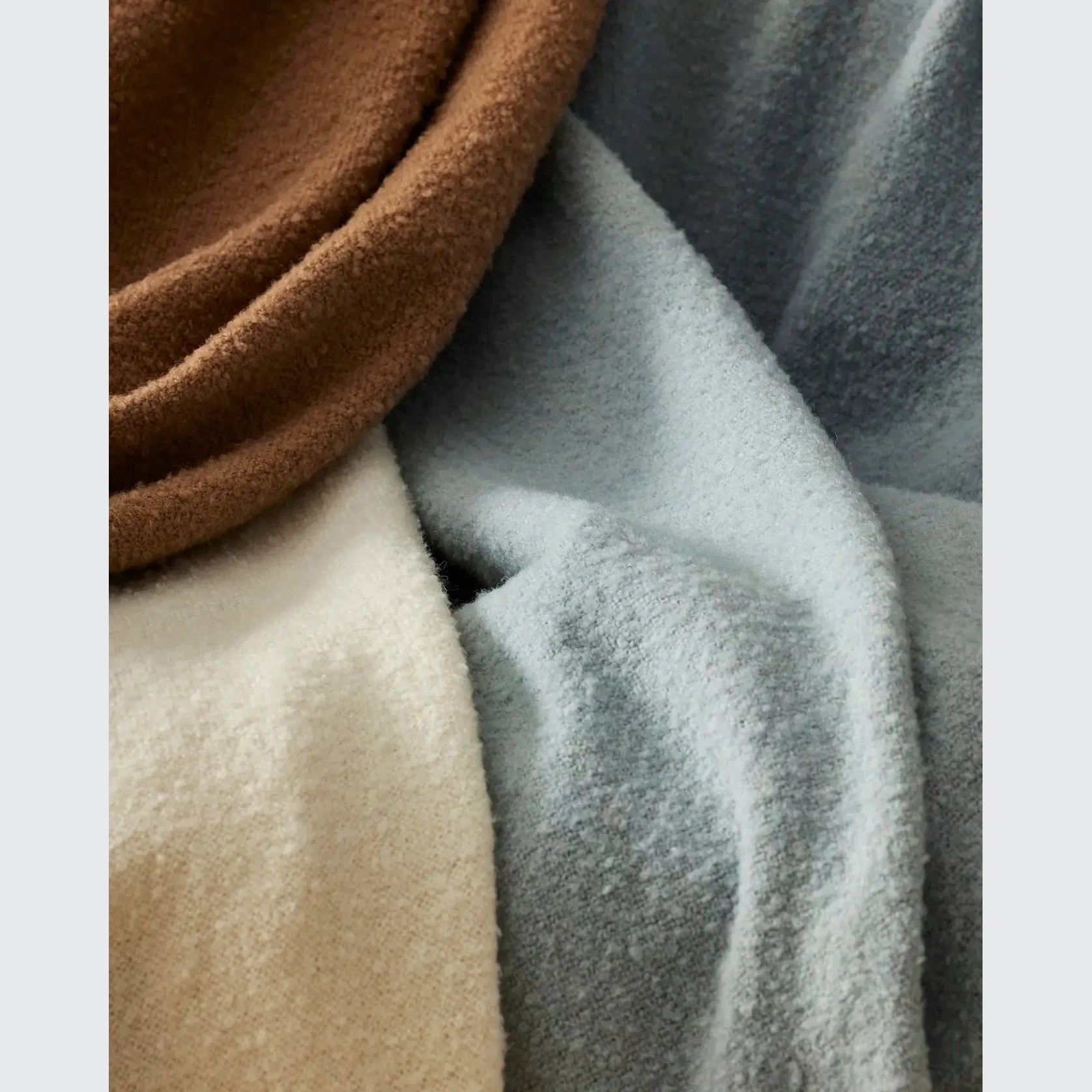 Weave Home Clive Wool Throw Blanket - Snow | NZ Made | Bouclé gallery detail image