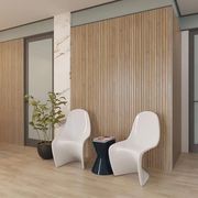 WOODFLEX Flexible Acoustic Wood Slat Wall Panel, Oak Veneer on Light Grey - 2700mm x 600mm gallery detail image