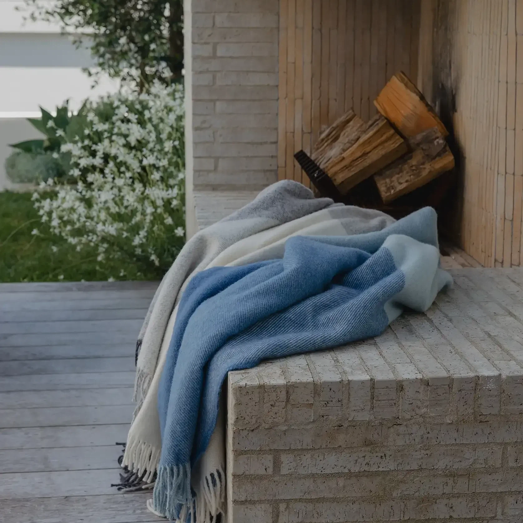 Weave Bayswater NZ Wool Throw Blanket - Breeze gallery detail image