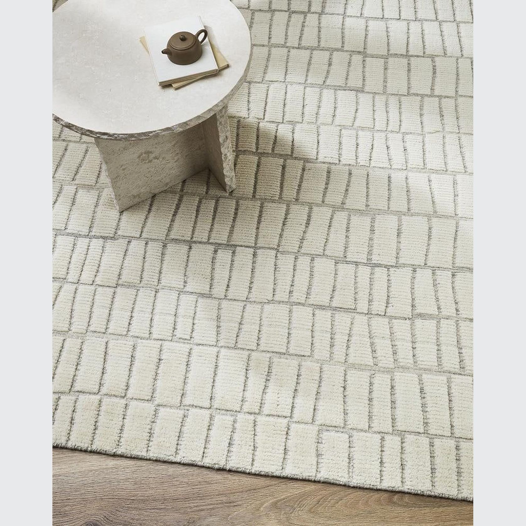 Baya Safi 100% Wool Floor Rug - Ecru gallery detail image