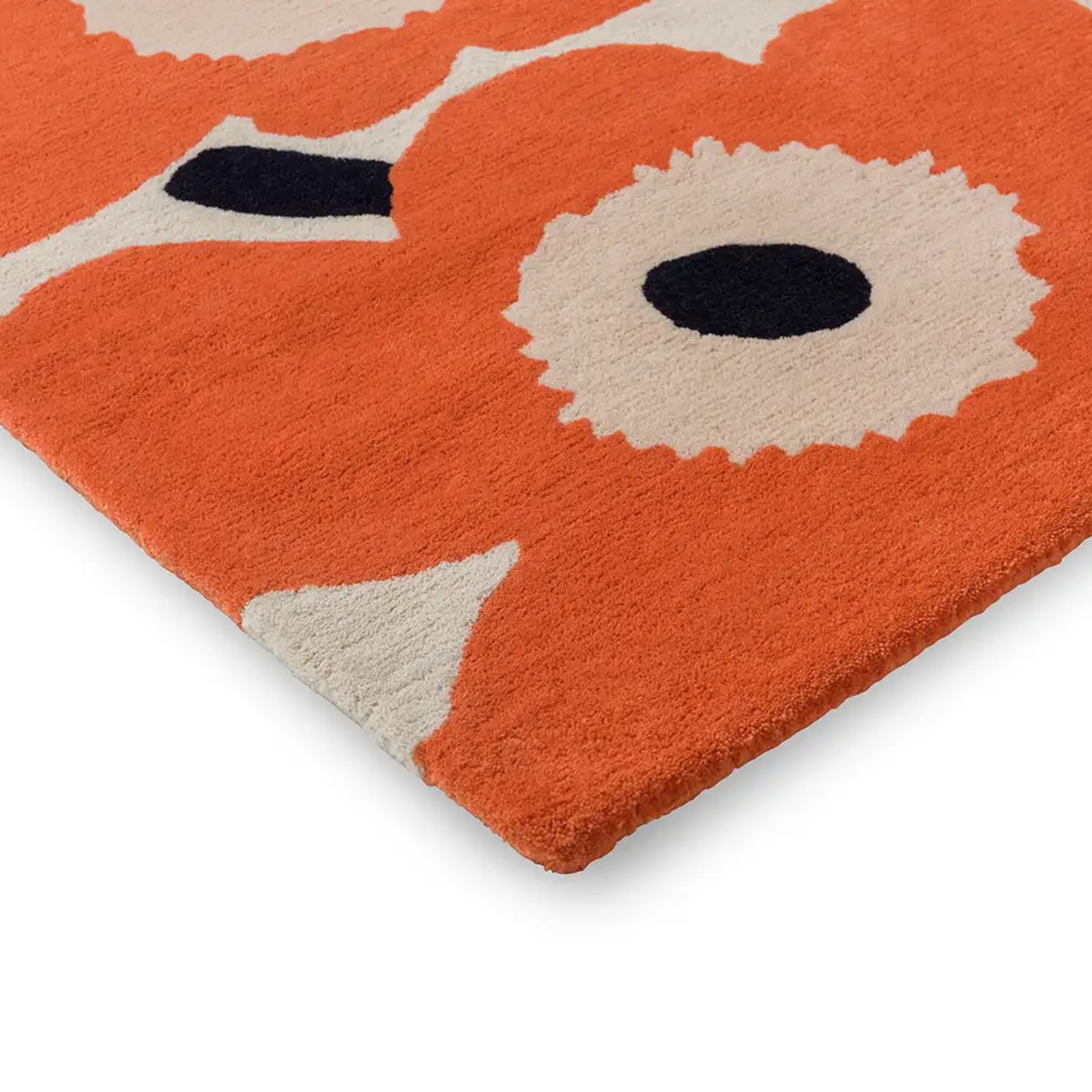Marimekko Unikko Orange Red Designer Floor Rug gallery detail image