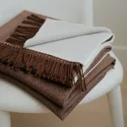 Weave Harris Merino Lambswool Throw - Acorn gallery detail image