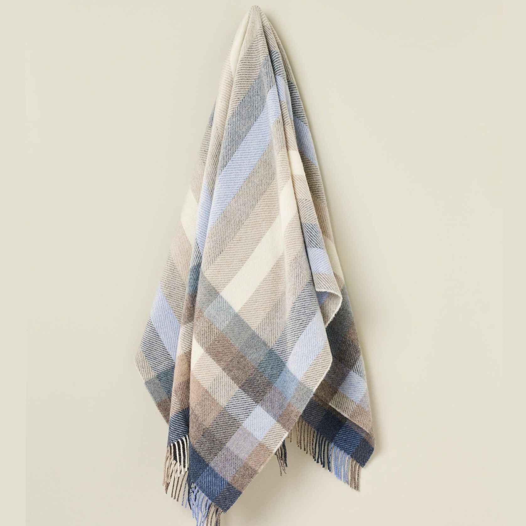 NZ Wool Throw - Woodale - Blue | 100% Pure Wool gallery detail image