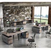 ARTO Single Workstation Desk with Right Cabinet 1.2M - Warm Oak & Black gallery detail image