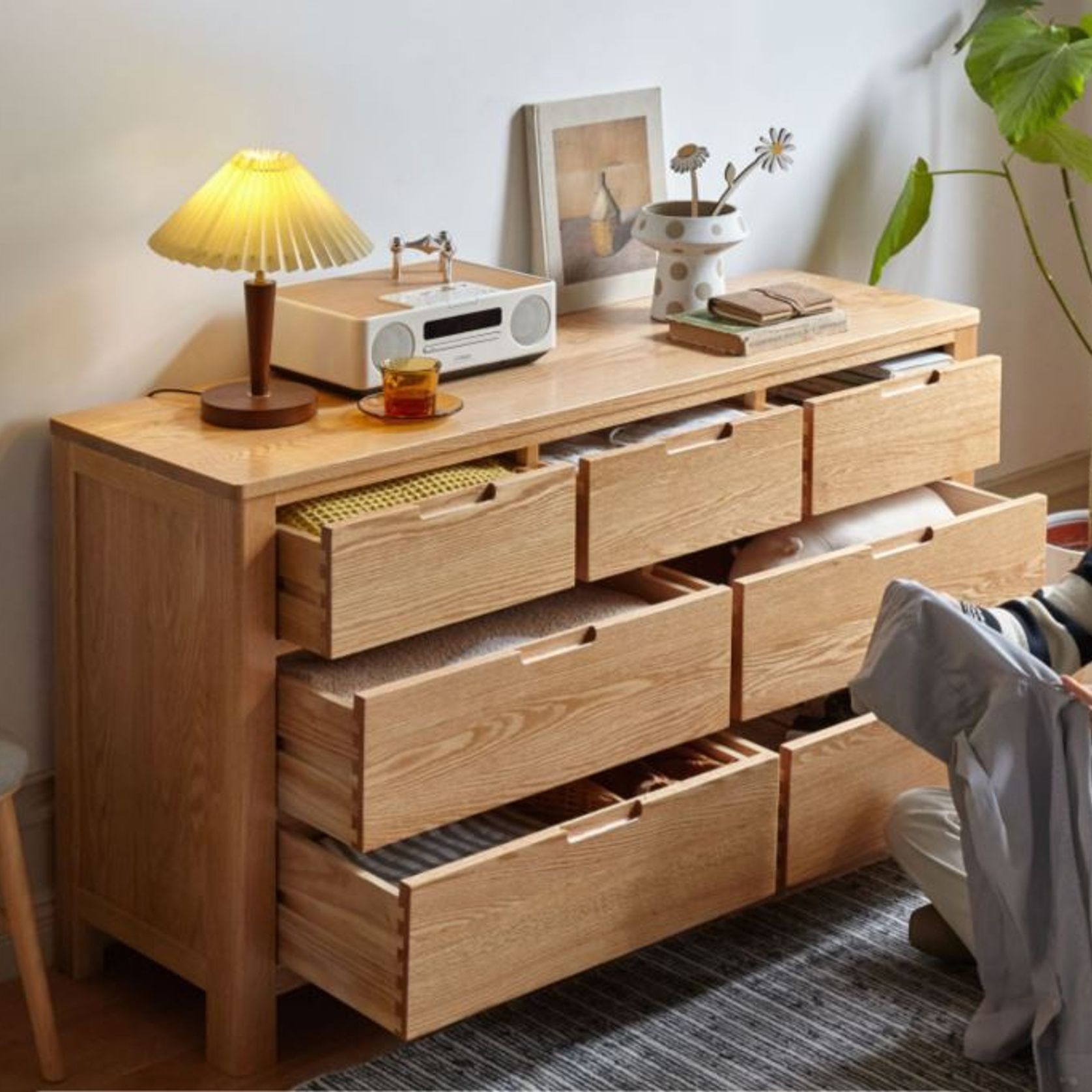 Humbie Natural Solid Oak 3+4 Chest of Drawers gallery detail image