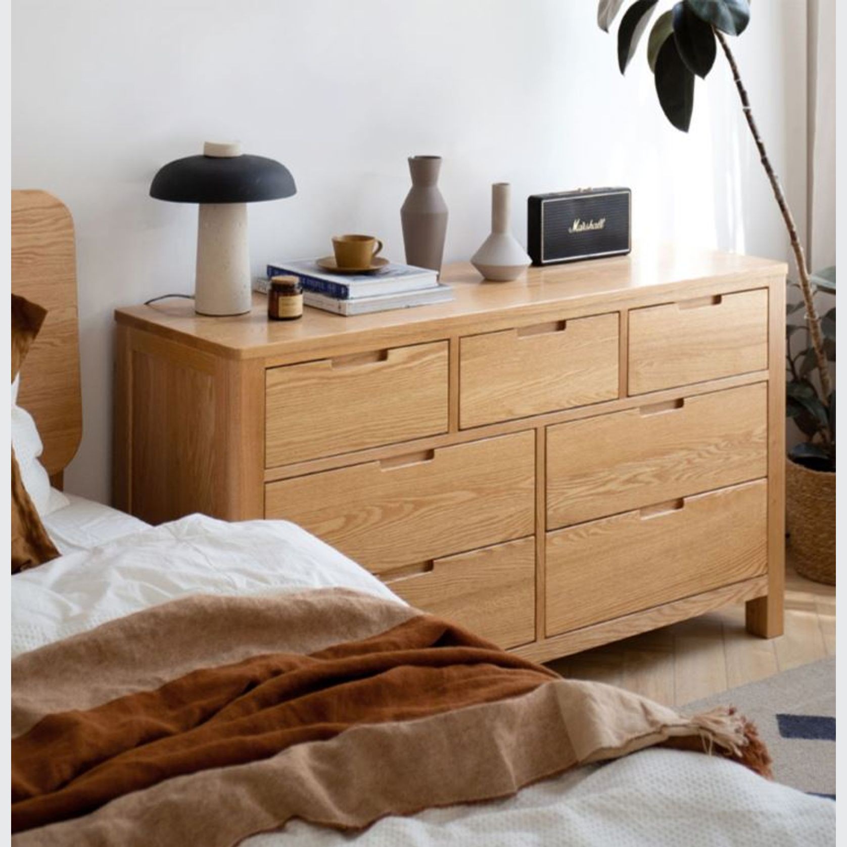 Humbie Natural Solid Oak 3+4 Chest of Drawers gallery detail image