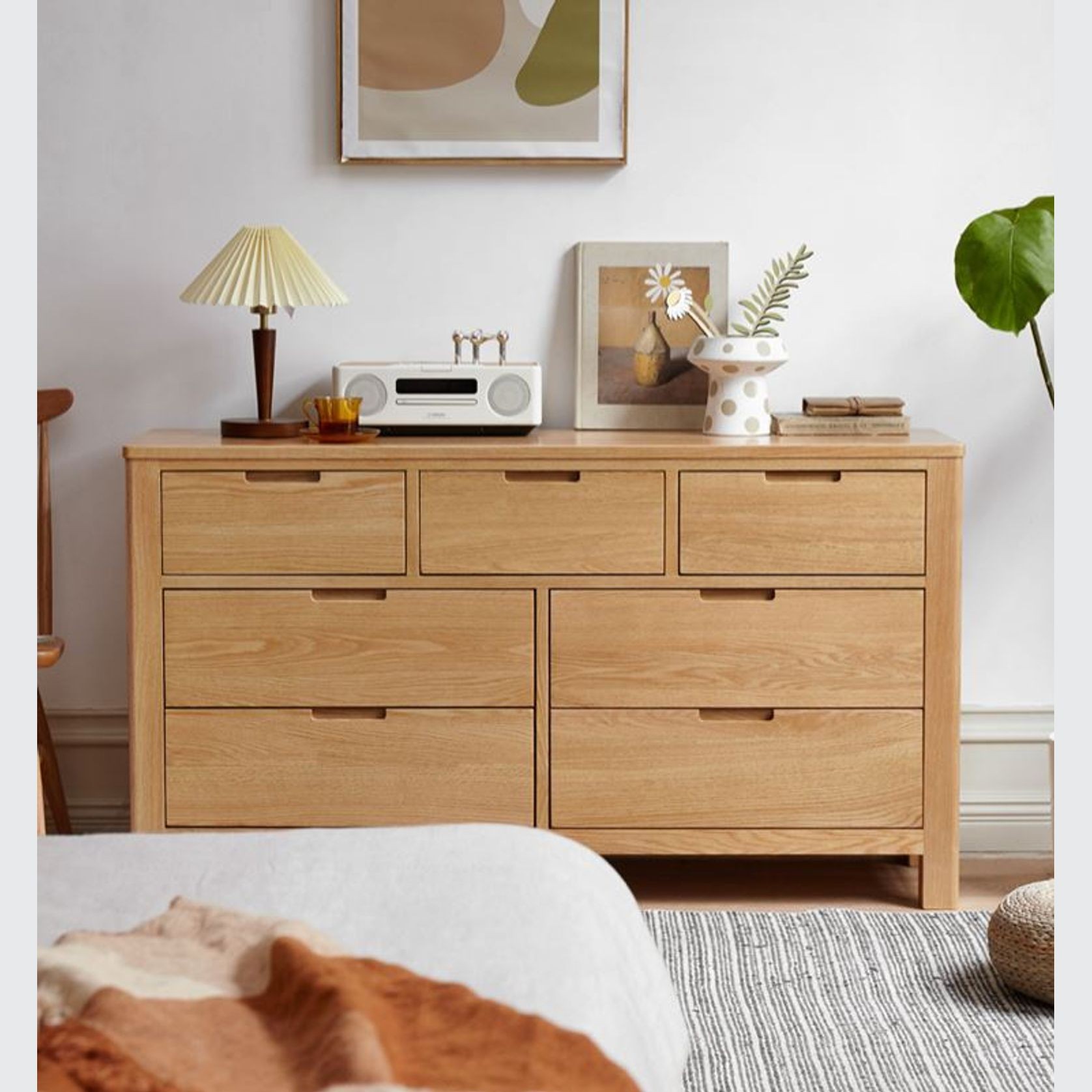 Humbie Natural Solid Oak 3+4 Chest Of Drawers gallery detail image