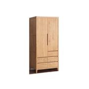 Seattle Natural Solid Oak Double Wardrobe gallery detail image