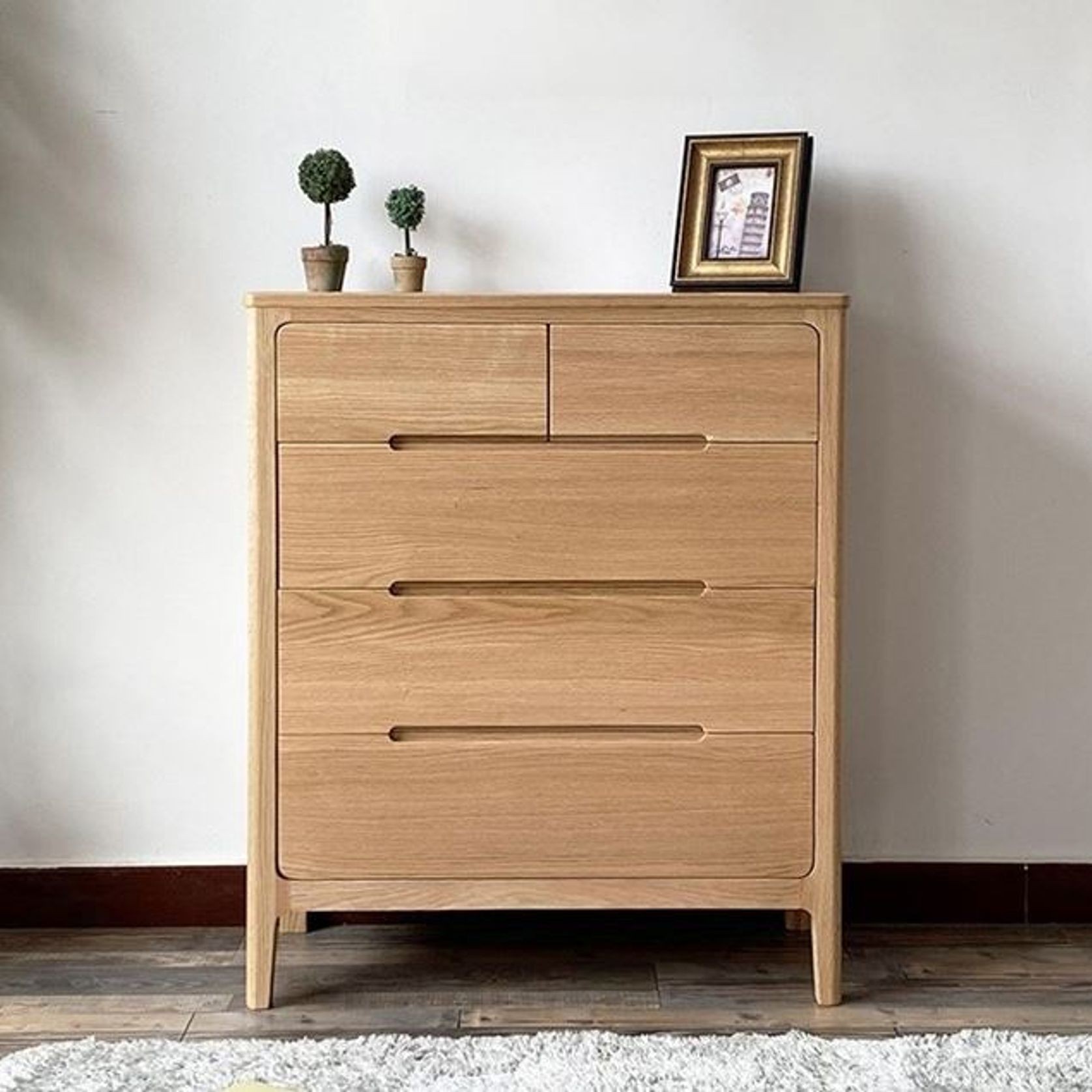 Seattle Natural Solid Oak 2+3 Chest Of Drawers gallery detail image