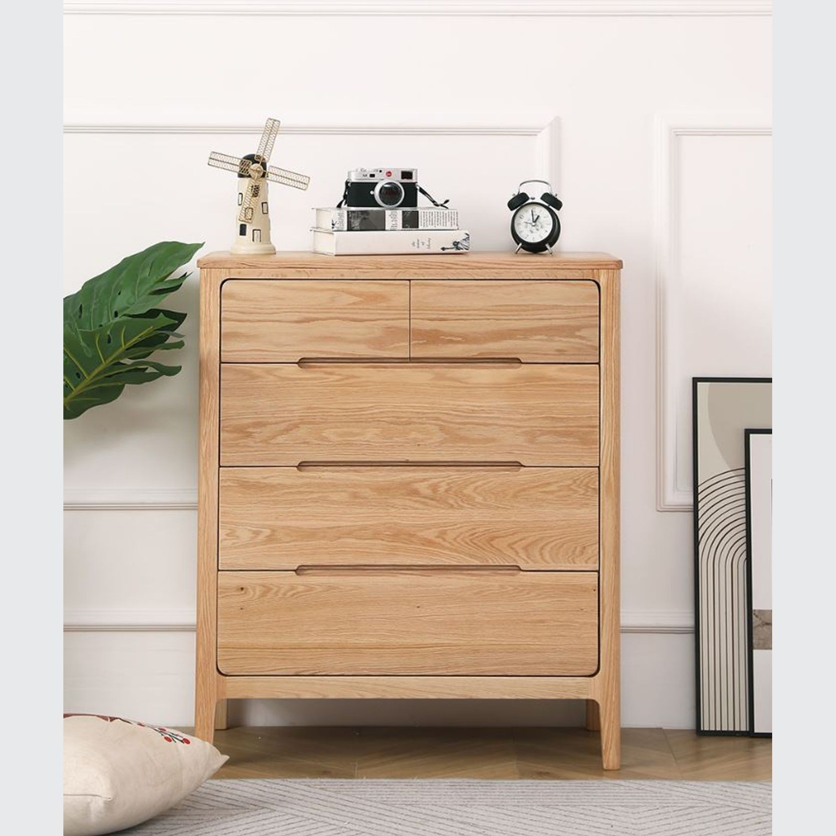 Seattle Natural Solid Oak 2+3 Chest Of Drawers gallery detail image