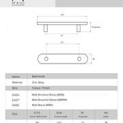 Kitchen cupboard handles Balmoral Matt black /Brushed brass/Brushed nickel gallery detail image