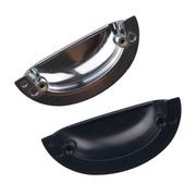 kitchen Cup Pull Handle Hampton style Gisborne matte black/ chrome / brushed nickel 64mm gallery detail image