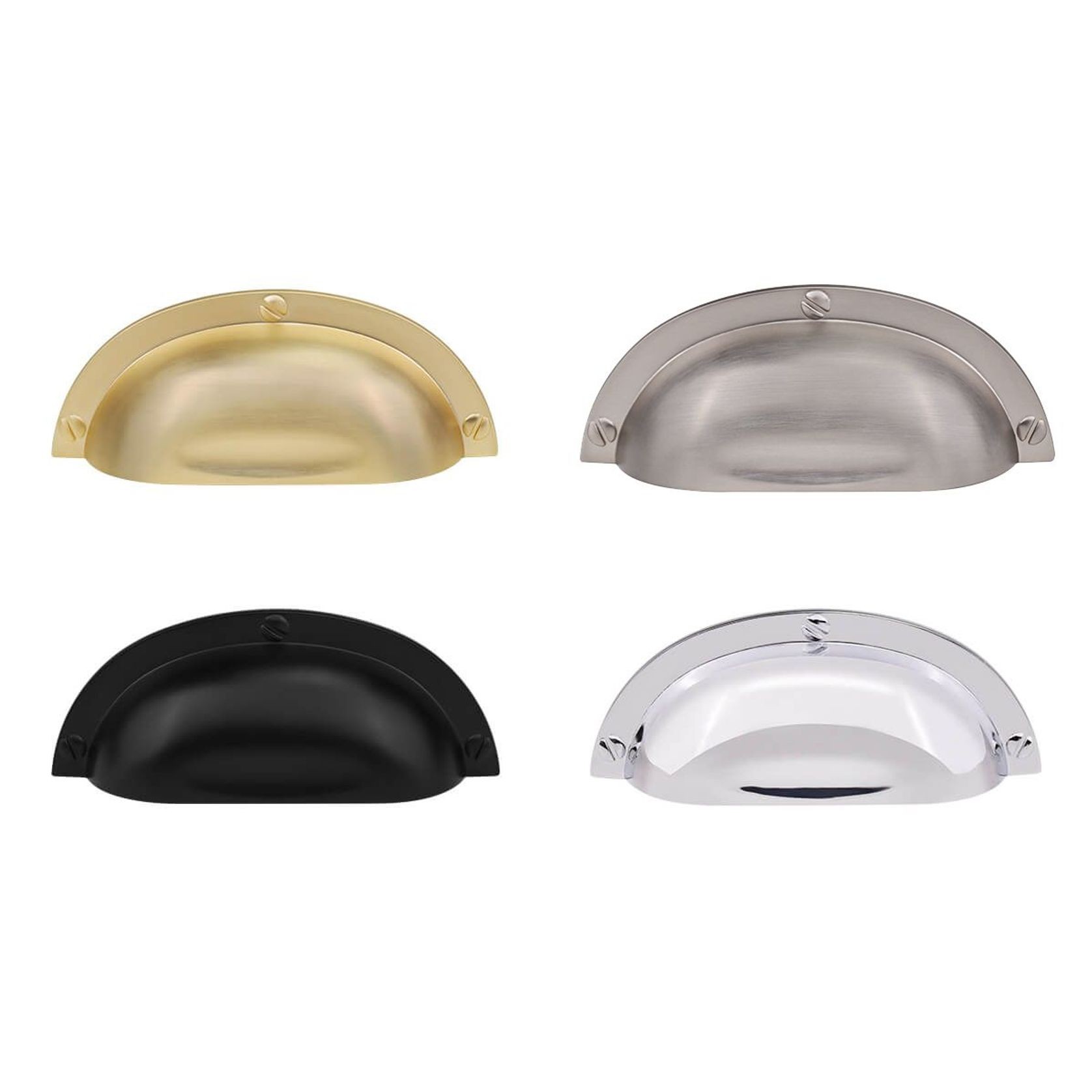 kitchen Cup Pull Handle Hampton style Gisborne matte black/ chrome / brushed nickel 64mm gallery detail image