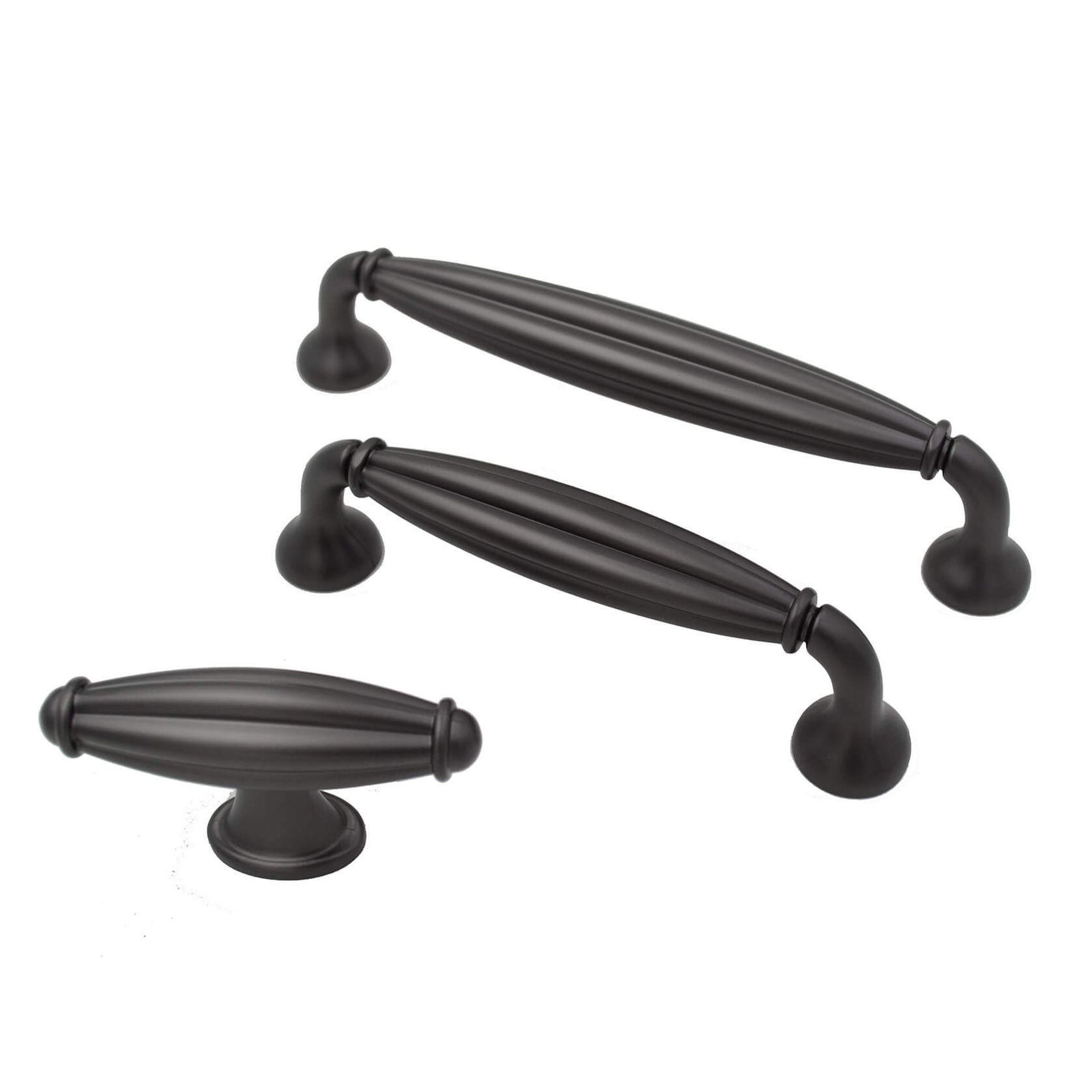 KT&CO Kitchen drawer handles hampton style gunmetal grey Launceston gallery detail image
