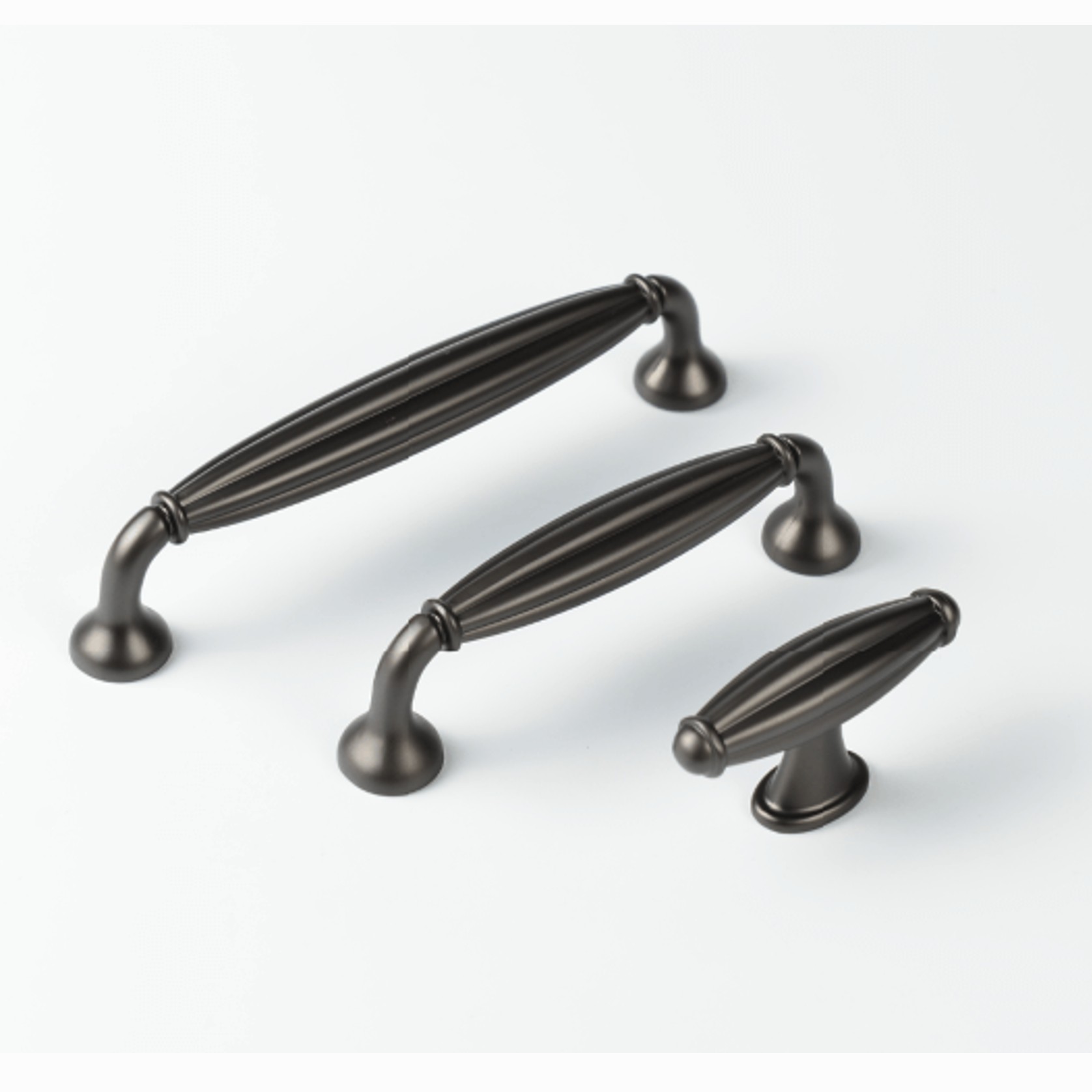 KT&CO Kitchen drawer handles hampton style gunmetal grey Launceston gallery detail image
