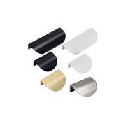 KT&CO Kitchen shell lip pull handles Mosman Matt Black / Brushed Nickel / Brass / White gallery detail image