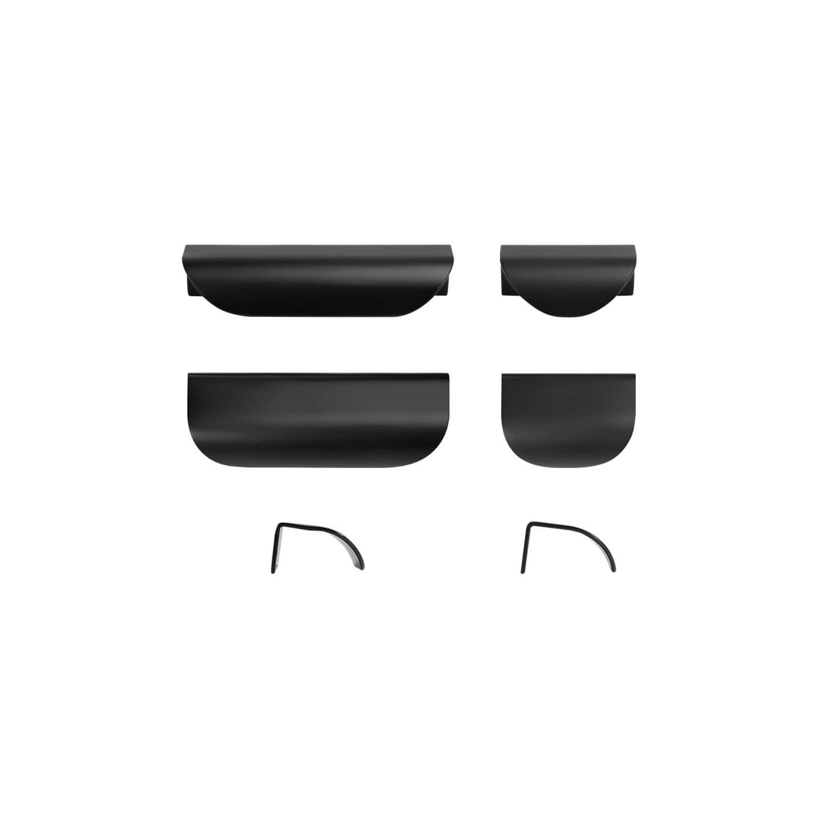 KT&CO Kitchen shell lip pull handles Mosman Matt Black / Brushed Nickel / Brass / White gallery detail image