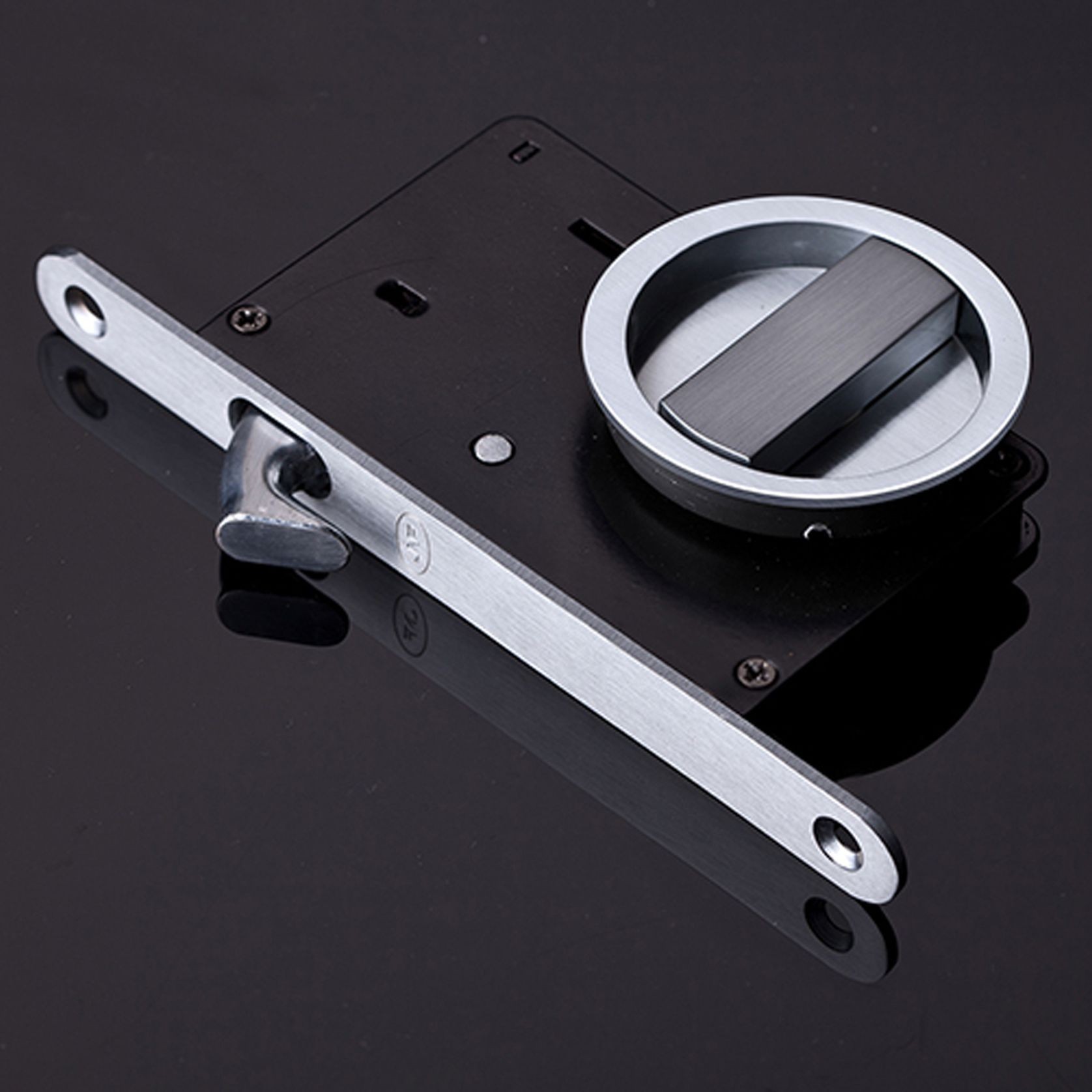 Zanda Visca Flush Pull Kit Privacy Set Brushed Nickel for Sliding Door 8106BN gallery detail image