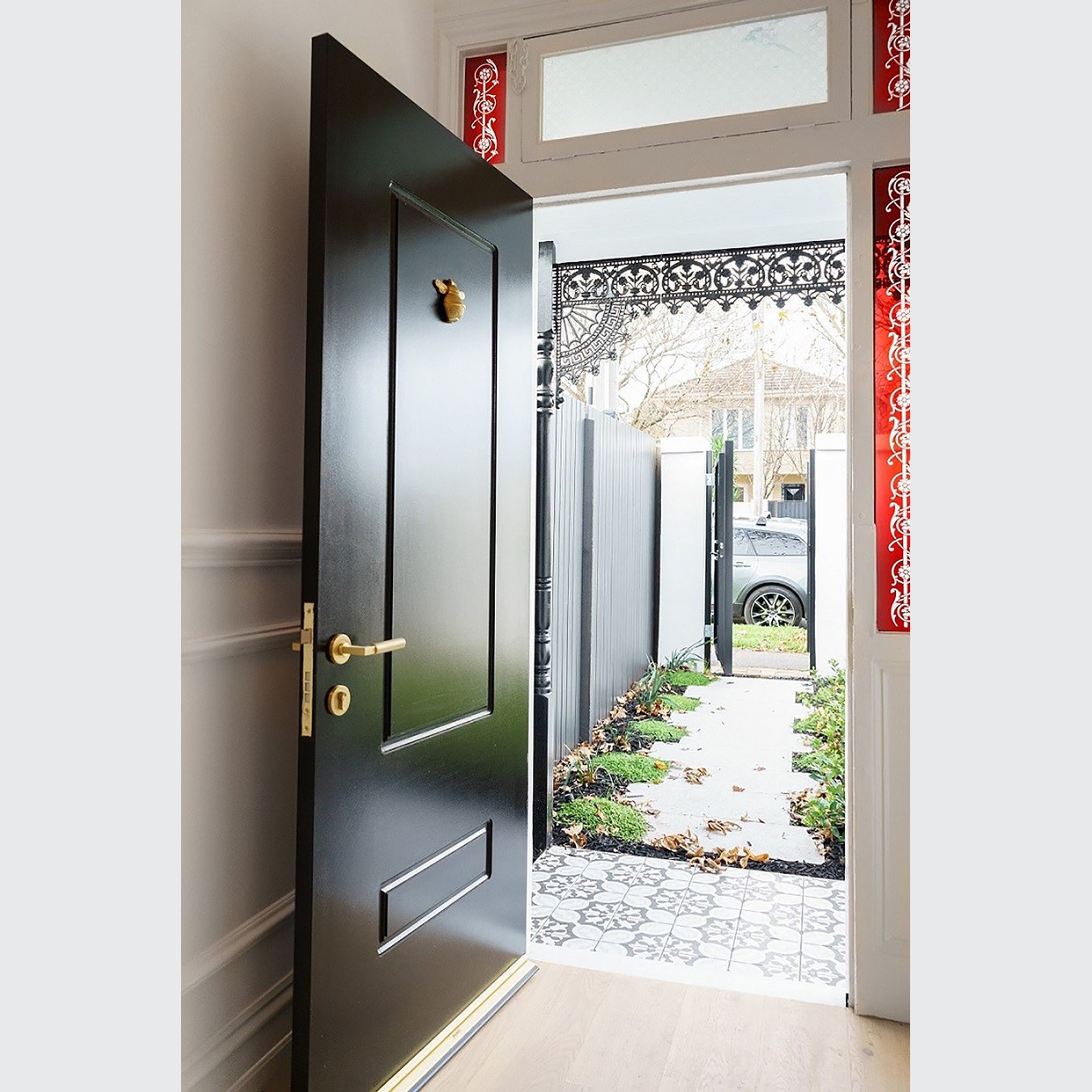 Zanda Zurich Privacy Kit with Latch and Door Handle Lever Satin Brass 9347SB - Customise to your needs gallery detail image
