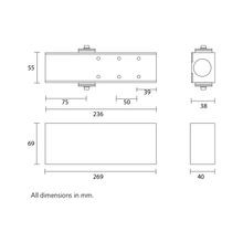 Zanda TS9205 Door Closer Combined Unit Flat Bar Armset gallery detail image