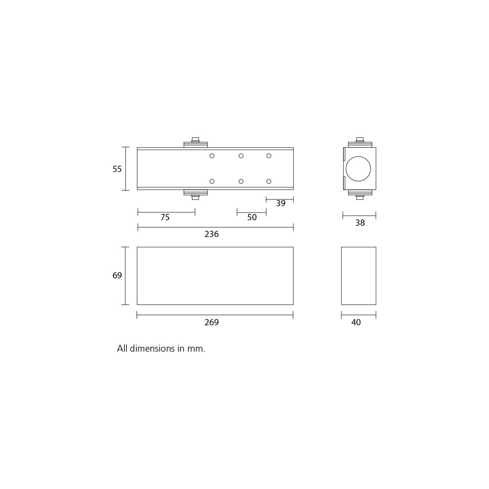 Zanda TS9205 Door Closer Combined Unit Flat Bar Armset gallery detail image