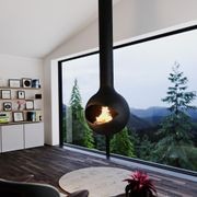 Zen Suspended Occio Wood Fireplace gallery detail image