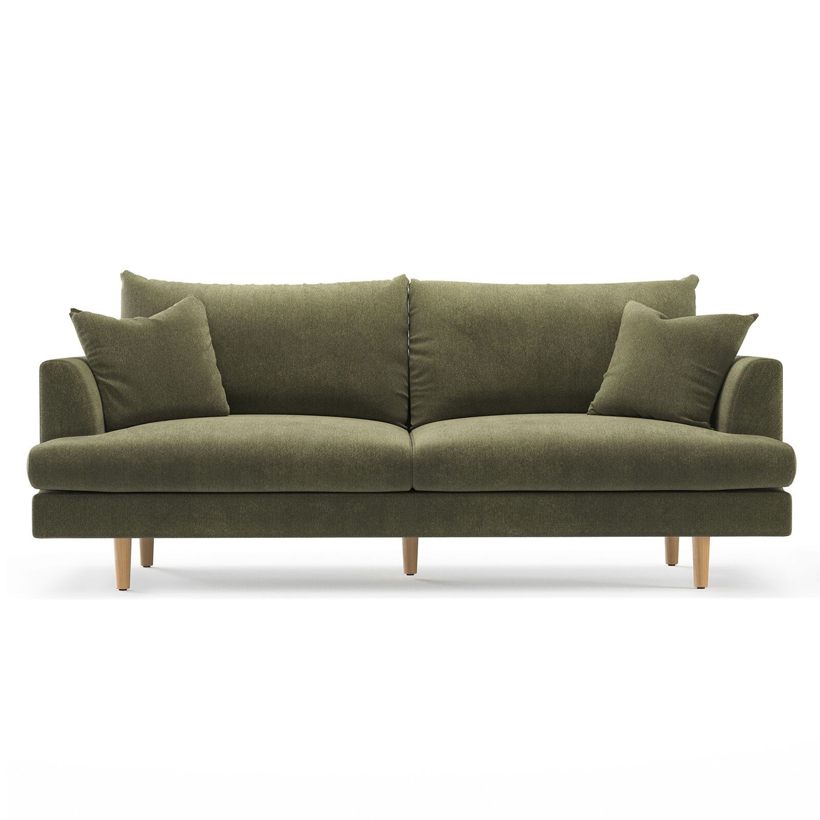 Byron 3 Seater Fabric Sofa | Feather Filled | Wattle Green gallery detail image