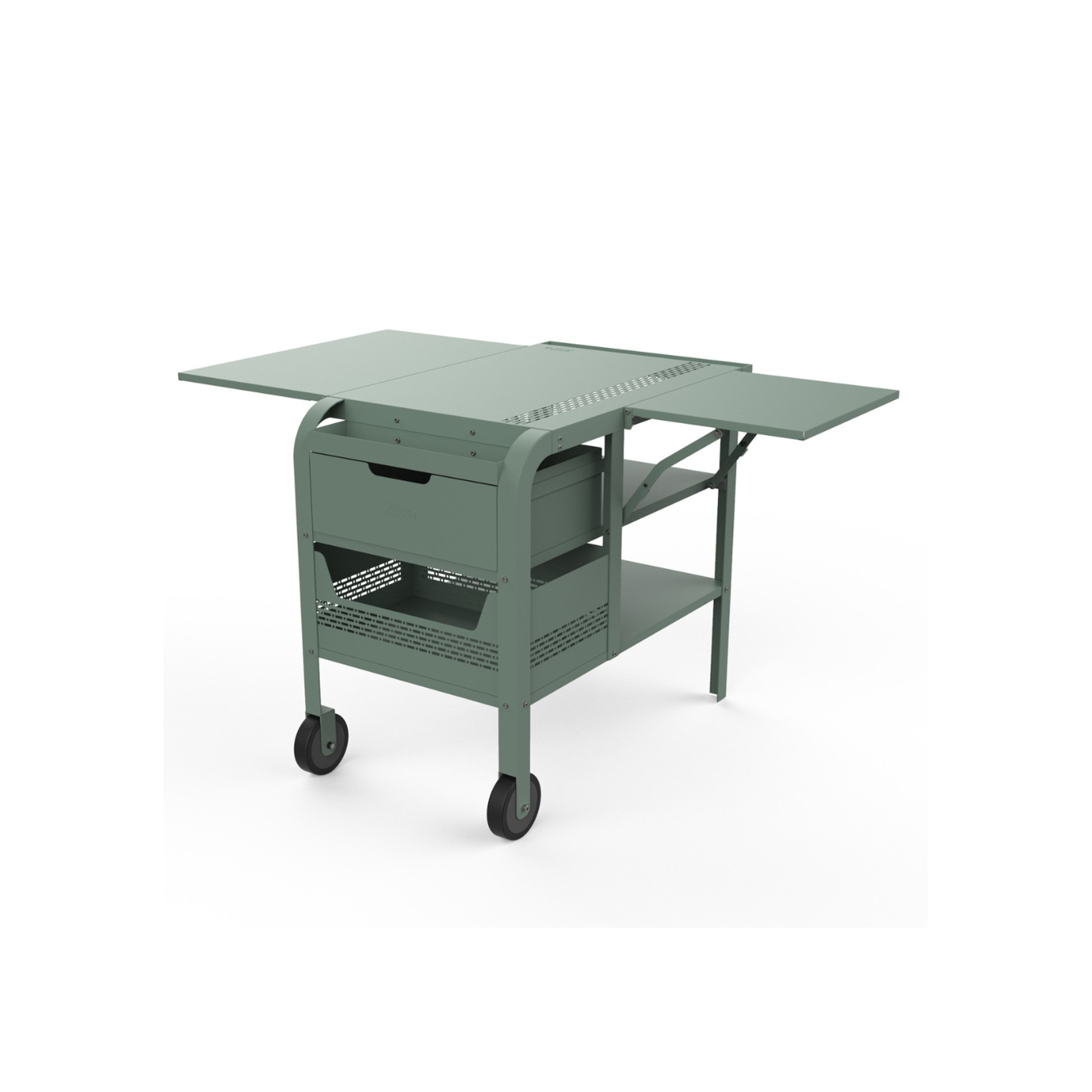 ZiiPa Fredda Deluxe Garden Trolley with Side Tables - Eucalyptus gallery detail image