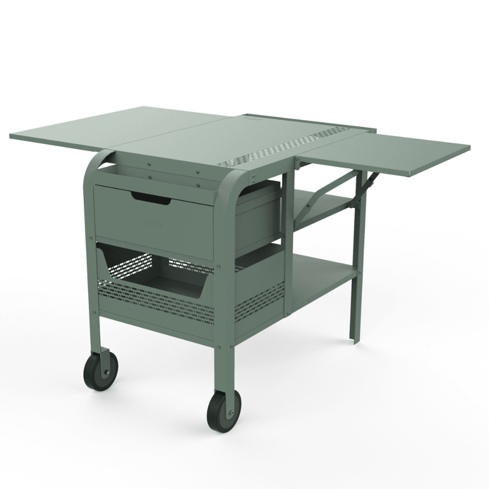 ZiiPa Fredda Deluxe Garden Trolley with Side Tables - Eucalyptus gallery detail image