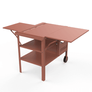 ZiiPa Fredda Deluxe Garden Trolley with Side Tables - Terracotta gallery detail image
