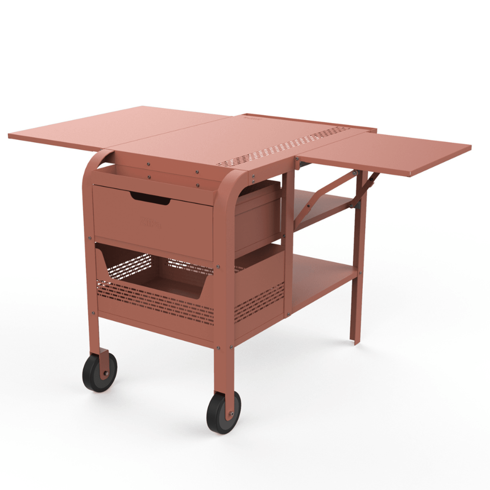 ZiiPa Fredda Deluxe Garden Trolley with Side Tables - Terracotta gallery detail image