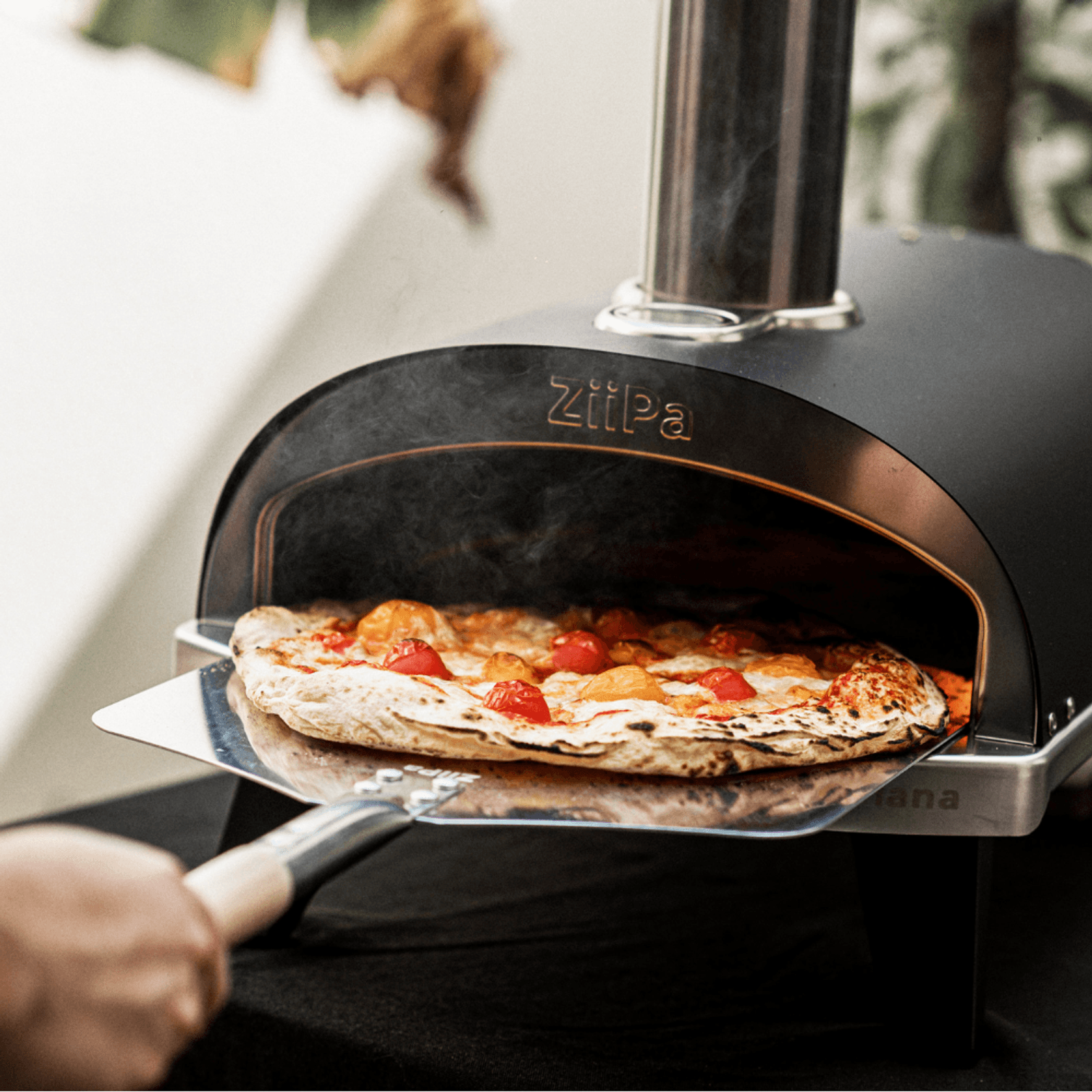 ZiiPa Piana Wood Pellet Pizza Oven with Rotating Stone – Charcoal/Charbon gallery detail image